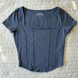 hollister navy corset baby tee